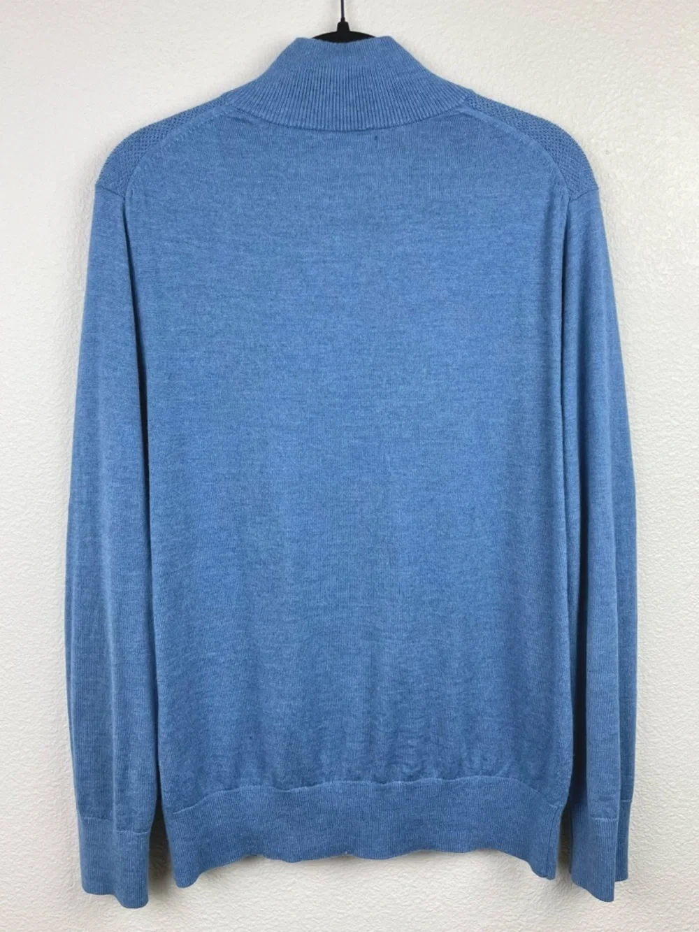 Banana Republic Factory Men's Large Blue Half-Zip Sweater Merino Wool Knit Golf